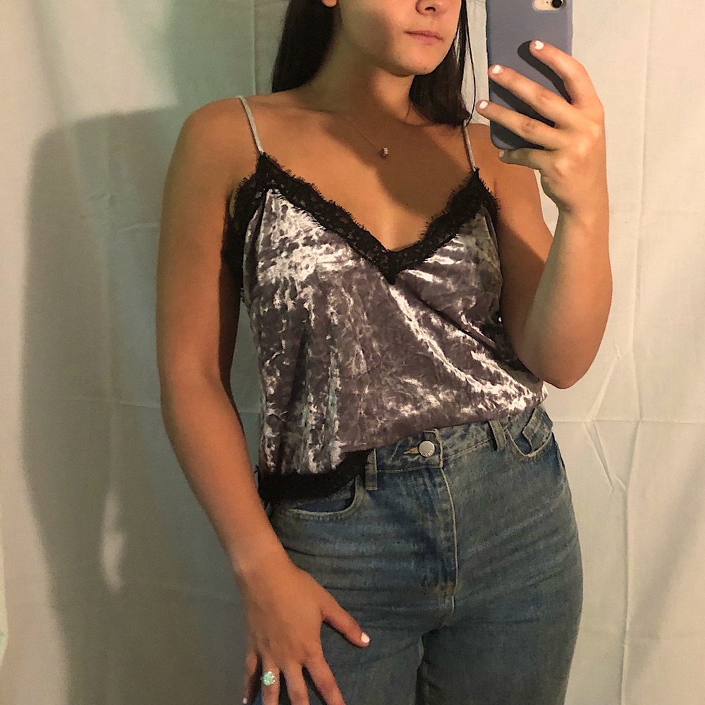 Velvet gray top